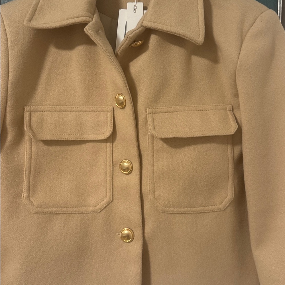 NWT Beige Button Jacket - Picture 3 of 6